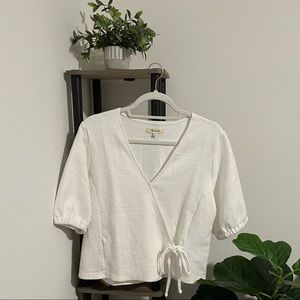 Madewell white wrap top